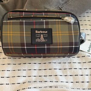 Barbour Men's Plaid Toiletry Bag - Black, Gray, and Red